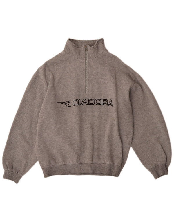 DIADORA Übergroßer Grafik-Sweatshirtpullover für Damen, UK 14, Mittelgrau