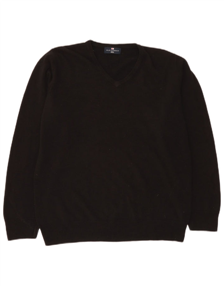 Marks & Spencer Herren Blue Harbor V-Ausschnitt Pullover Pullover Large Schwarz Acryl