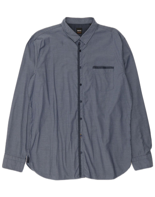 Hugo Boss Herrenhemd XL Blau gepunktet