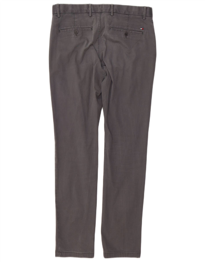 Tommy Hilfiger Slim Chino-Hose für Herren, W32, L30, graue Baumwolle