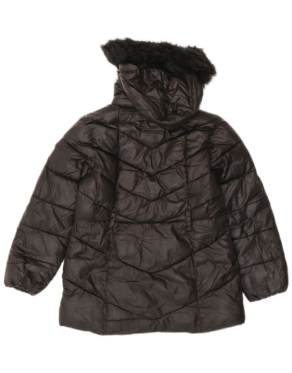 MICHAEL KORS Wattierte Mädchenjacke mit Kapuze, 7–8 Jahre, schwarzes Polyester