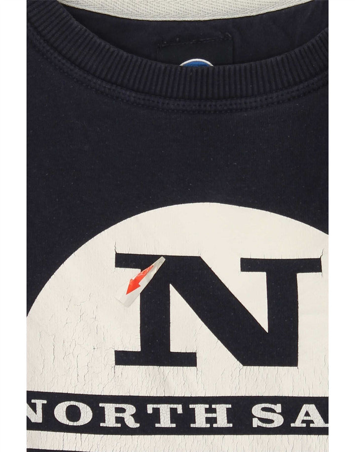 North Sails Herren-Sweatshirt mit Grafik, Größe S, marineblaue Baumwolle