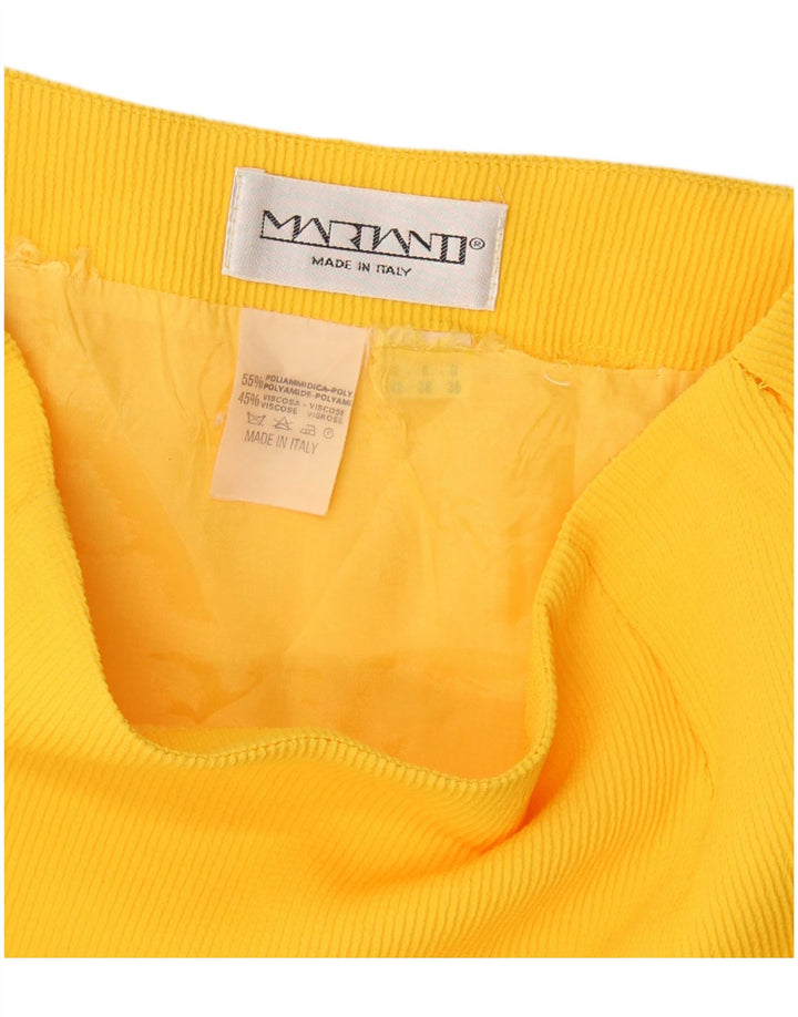 Vintage Damen A-Linienrock IT 42 Medium W28 Gelbes Polyamid