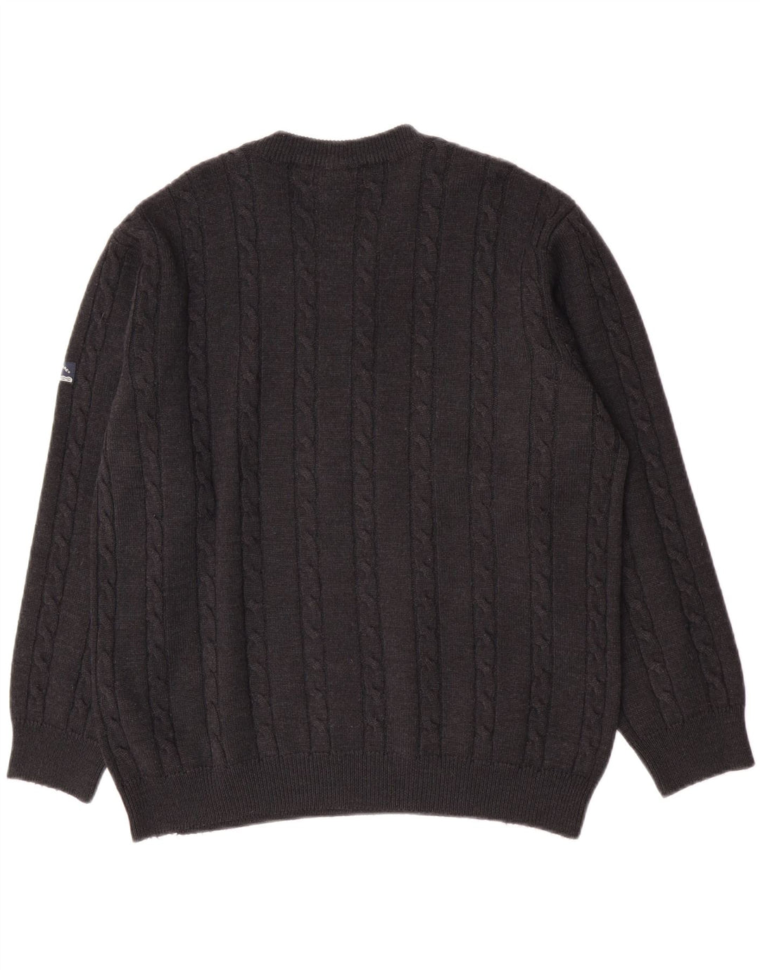 Navigare Herren-Pullover mit Rundhalsausschnitt, große graue Wolle