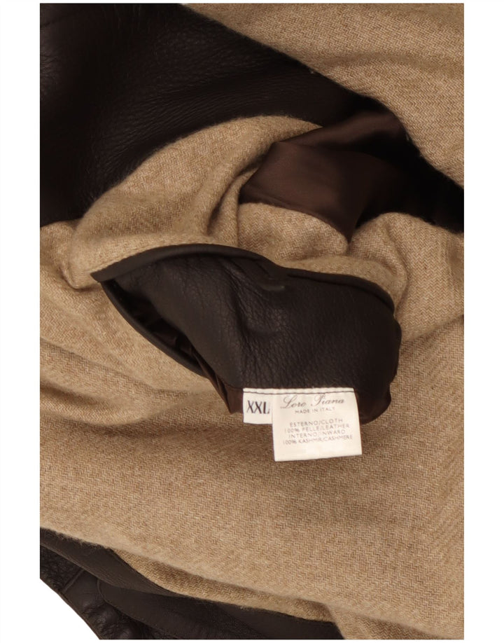 Loro Piana Mens Leather Jacket UK 44 2XL Brown Leather