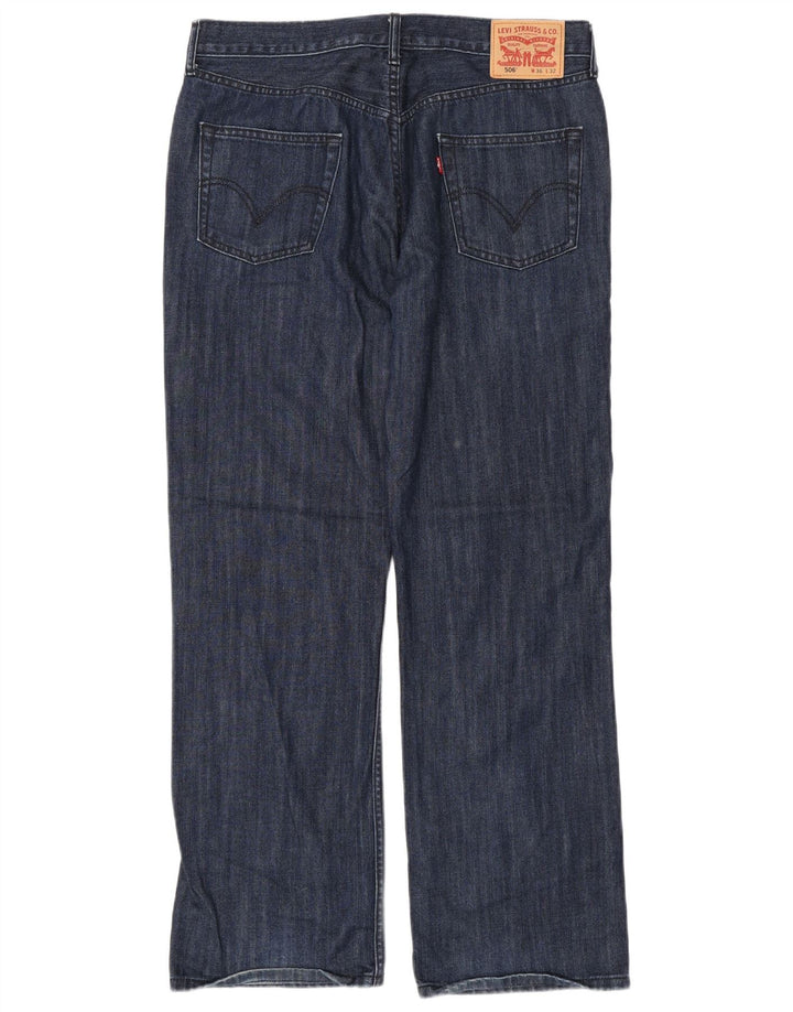 Levi's Herren 506 Straight Jeans W36 L32 Marineblaue Baumwolle
