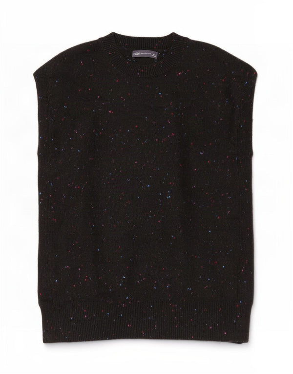 Marks & Spencer Damen Weste Tank Top UK 10 Small Schwarz geflecktes Acryl