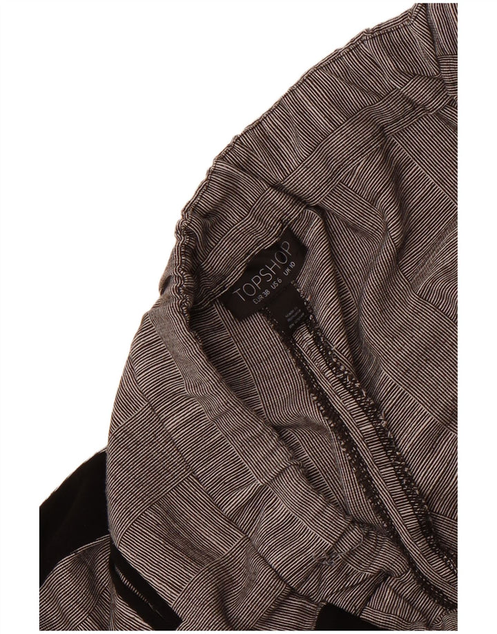 Topshop Damen-Hose mit abstraktem Muster, Freizeithose, Größe S, Größe 28, L28, Grau