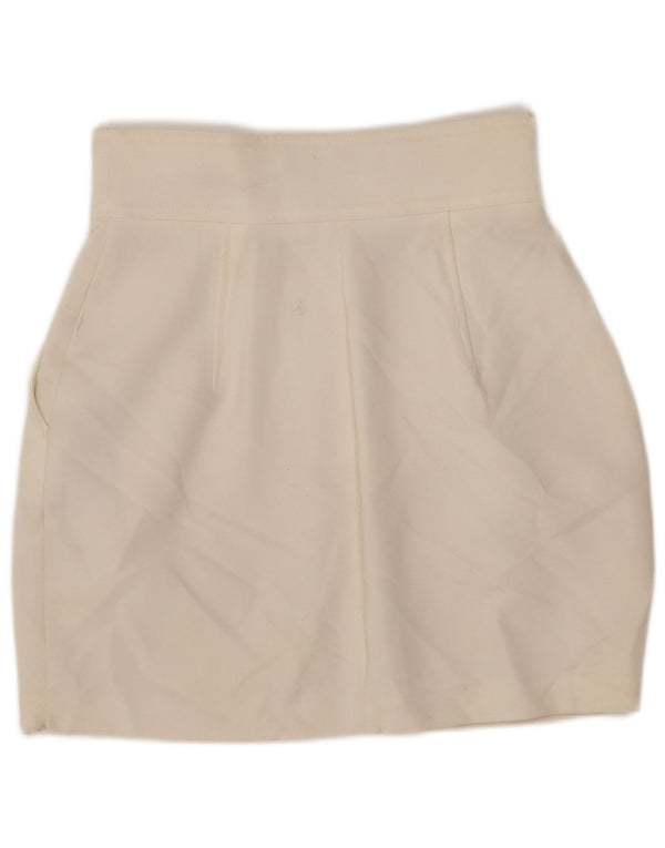 Elisabetta Franchi Damen Minirock mit hoher Taille IT 38 XS W24 Off White