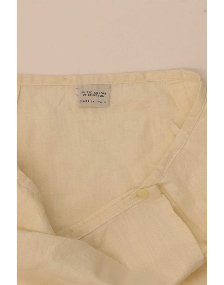 Benetton Damen Mini-Wickelrock IT 44 Medium W28 Beige Baumwolle