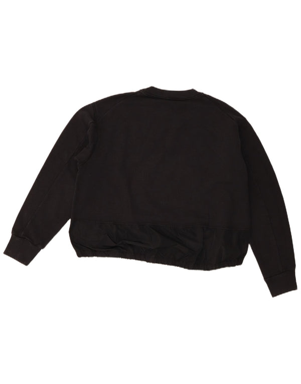 Dsquared2 Mädchen-Pullover mit übergroßem Grafik-Crop-Sweatshirt, 15–16 Jahre, Schwarz