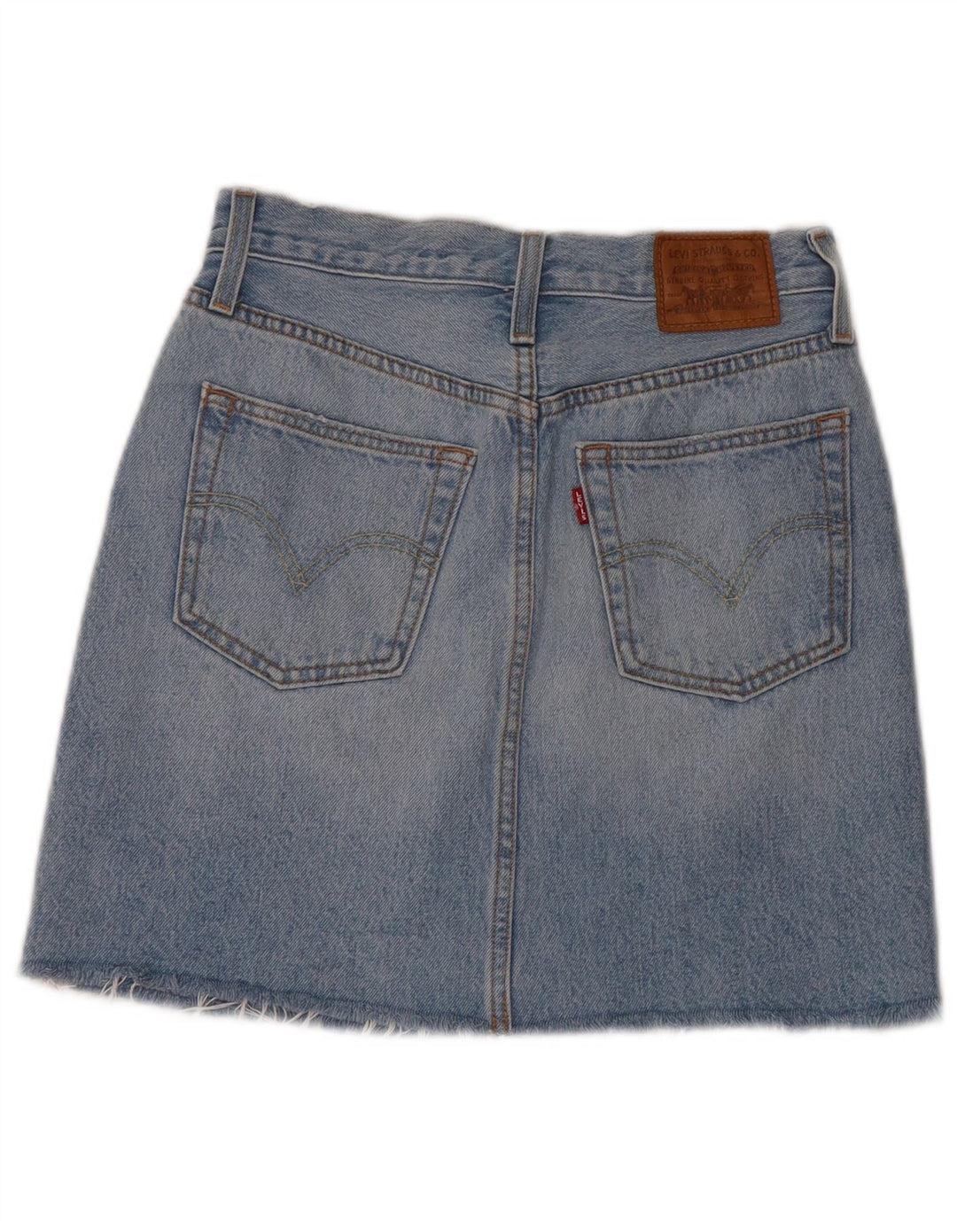 LEVI'S Damen Distressed Denim Rock W25 XS Blaue Baumwolle