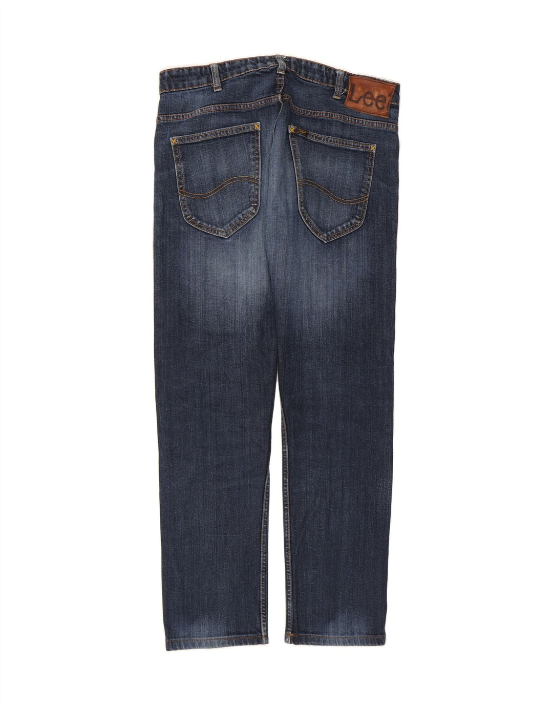 LEE Damen Powell Straight Jeans W34 L30 Marineblaue Baumwolle