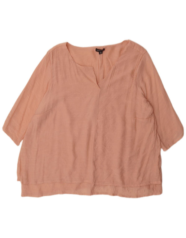 Marks & Spencer Damen Autograph Top 3/4 Ärmel UK 18 XL Rosa Viskose