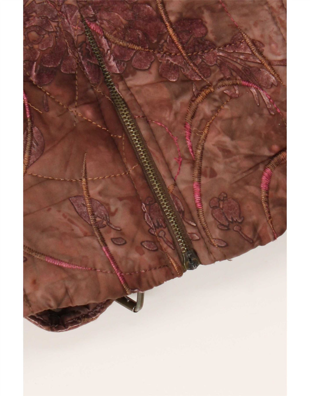 Vintage Damen Steppjacke UK 10 Small Brown Floral