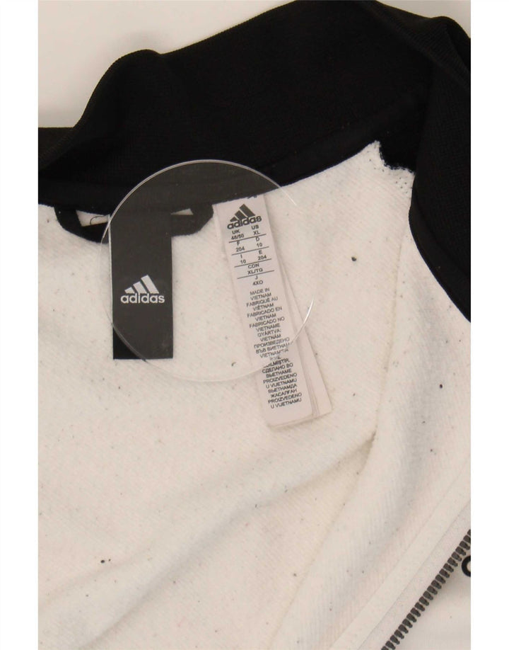 Adidas Herren Trainingsanzug Top Jacke UK 48/50 XL Weiß Colourblock Polyester