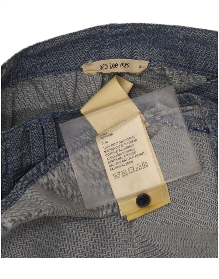 LEE Womens Mini Skirt Small W26 Blue Herringbone Cotton