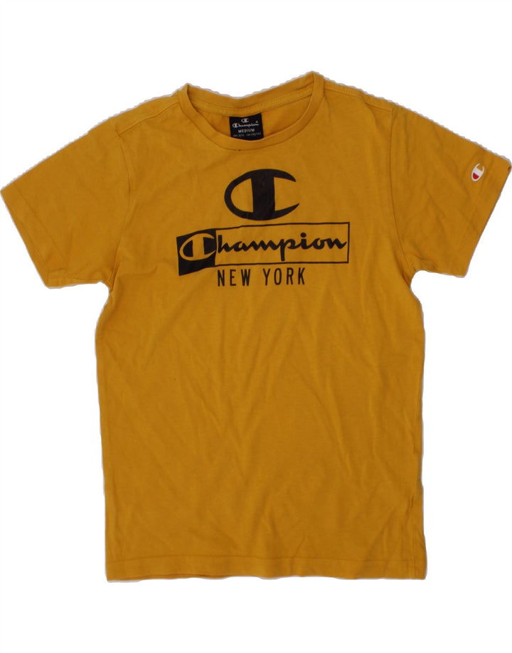 CHAMPION Boys Graphic T-Shirt Top 9-10 Years Medium  Yellow Cotton Vintage Champion and Second-Hand Champion from Messina Hembry 