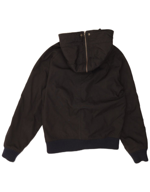 Woolrich Herren-Bomberjacke mit Kapuze, gepolstert, UK 40, Größe L, Schwarz, Polyamid