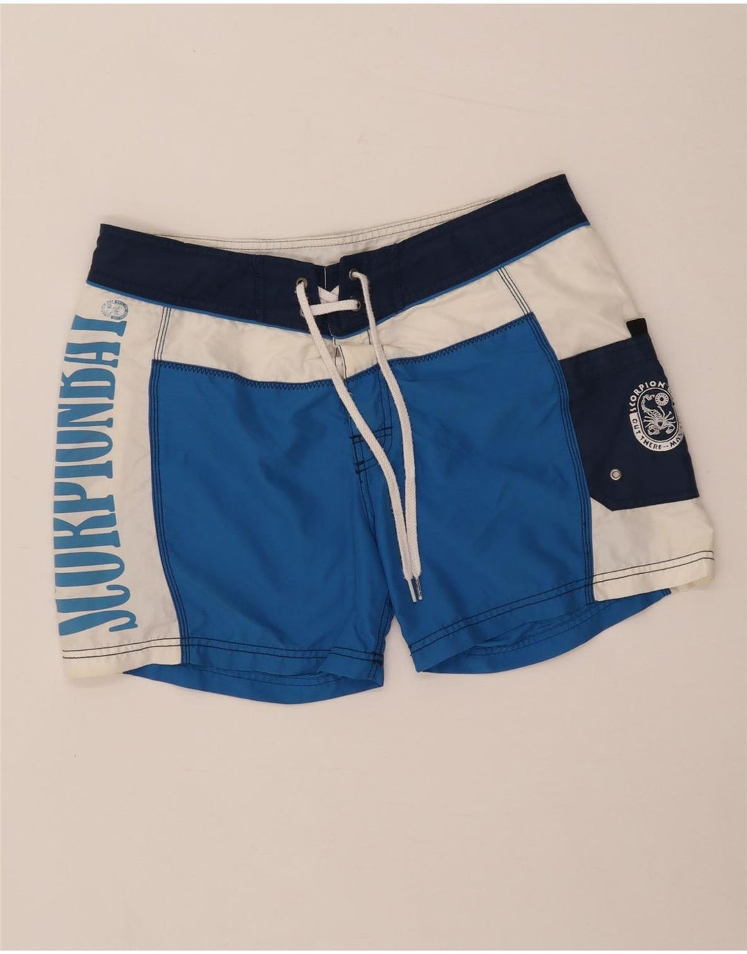 Scorpion Bay Herren-Badeshorts mit Grafik, groß, blaues Farbblock-Polyester