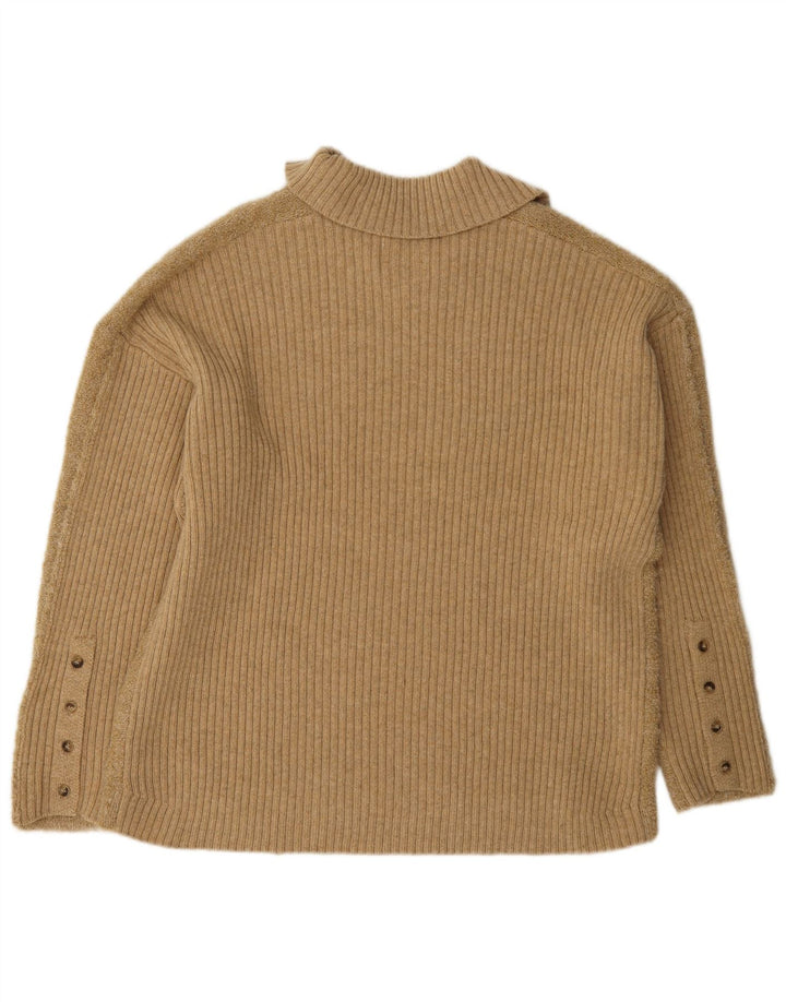 Indi & Cold Damen-Pullover mit Rollkragen, UK 14, mittelbeige Wolle