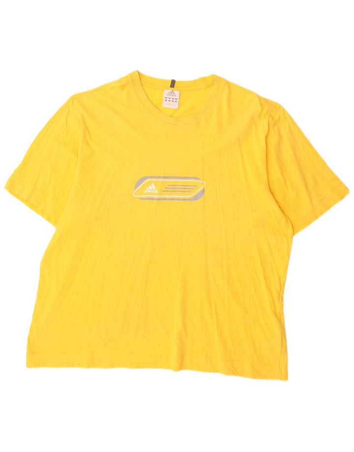 Adidas Herren T-Shirt Top 2XL Gelb Baumwolle