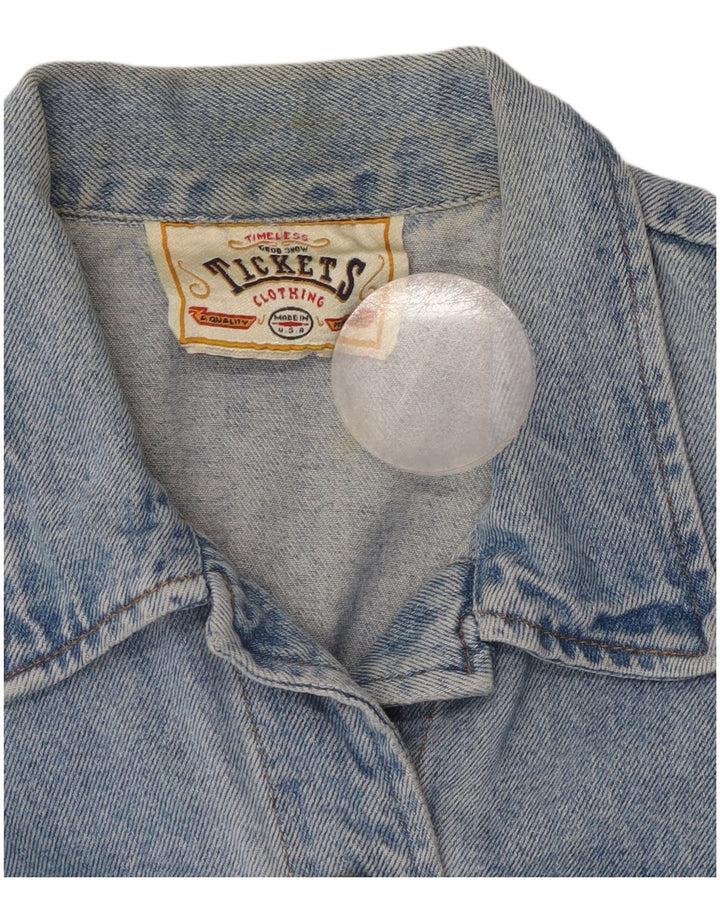 VINTAGE Jeansweste für Mädchen, 9–10 Jahre, blaue Baumwolle