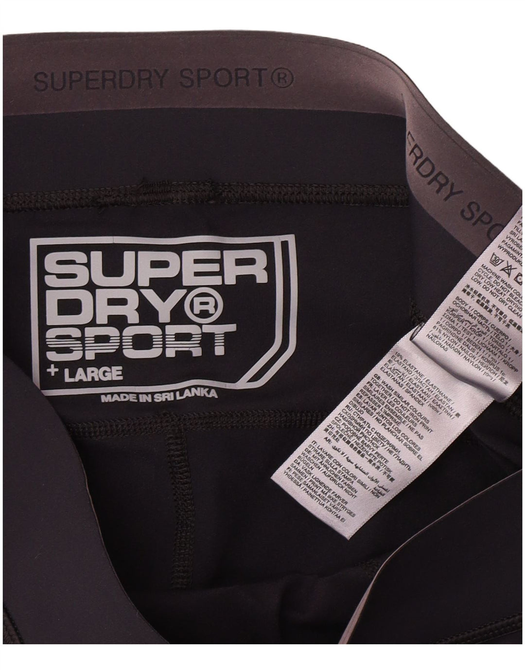 SUPERDRY Womens Leggings UK 14 Large  Navy Blue Nylon