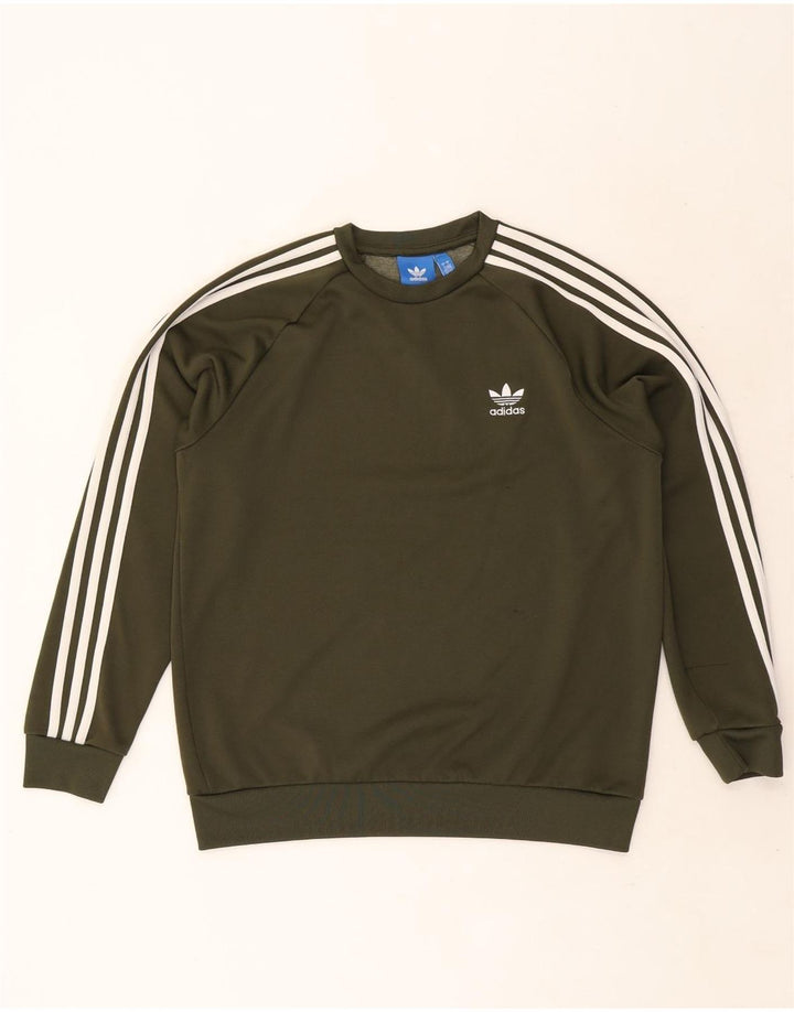Adidas Herren Sweatshirt Pullover Large Khaki Polyester