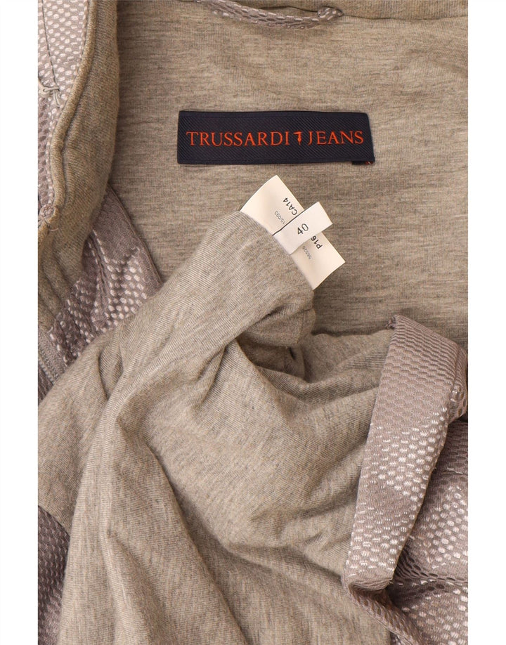 Trussardi Jeans Damen Utility Jacke IT 40 Small Grau Polyester