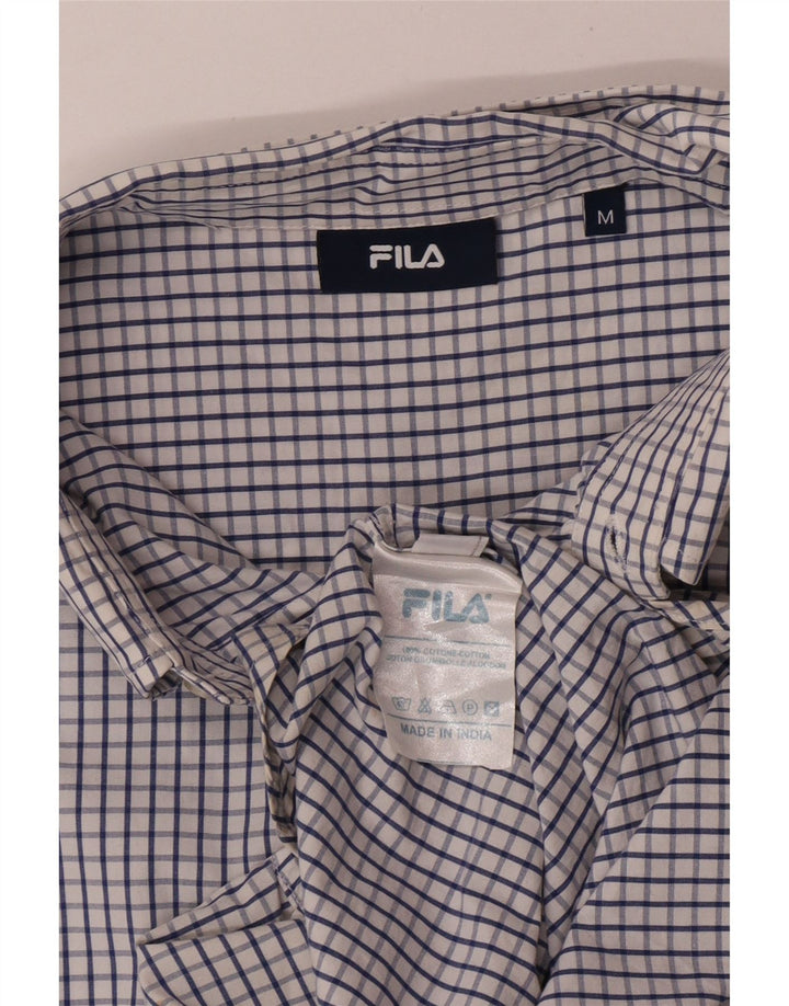Fila Herrenhemd aus mittelblauer Karo-Baumwolle