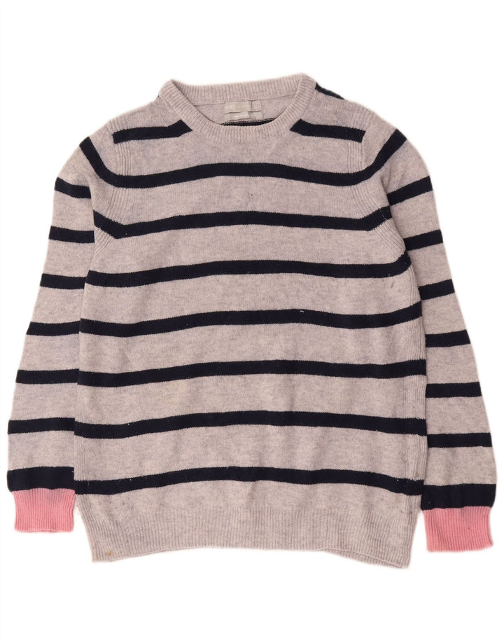 Marks & Spencer Damen-Pullover mit Rundhalsausschnitt, Gr. 40, Größe L, grau gestreift