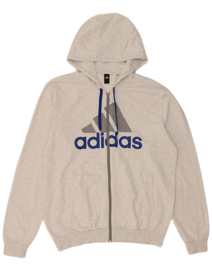Adidas Herren Graphic Zip Hoodie Pullover Medium Off White Flecked