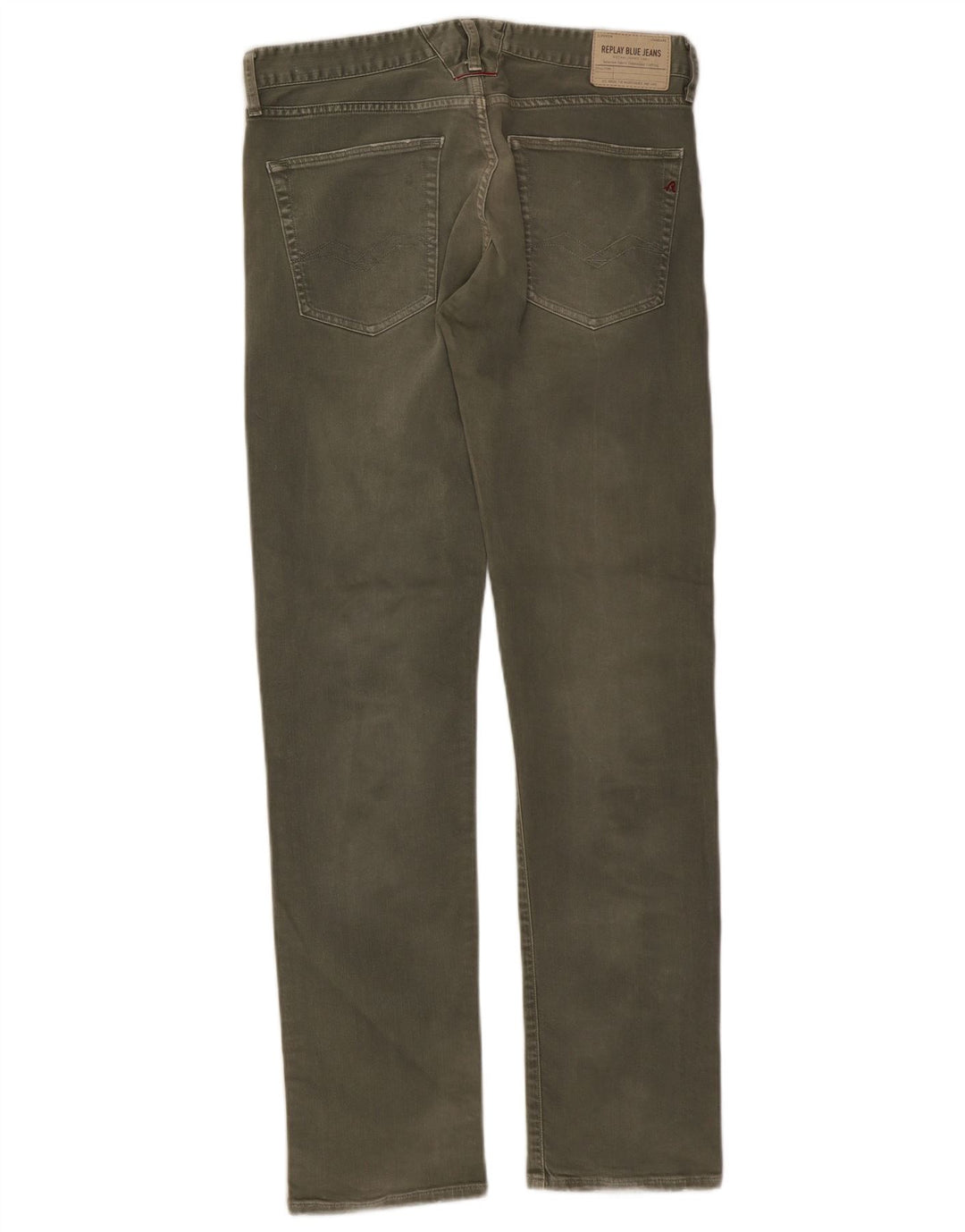 Replay Herren Lenrick Slim Jeans W31 L32 Khaki Baumwolle