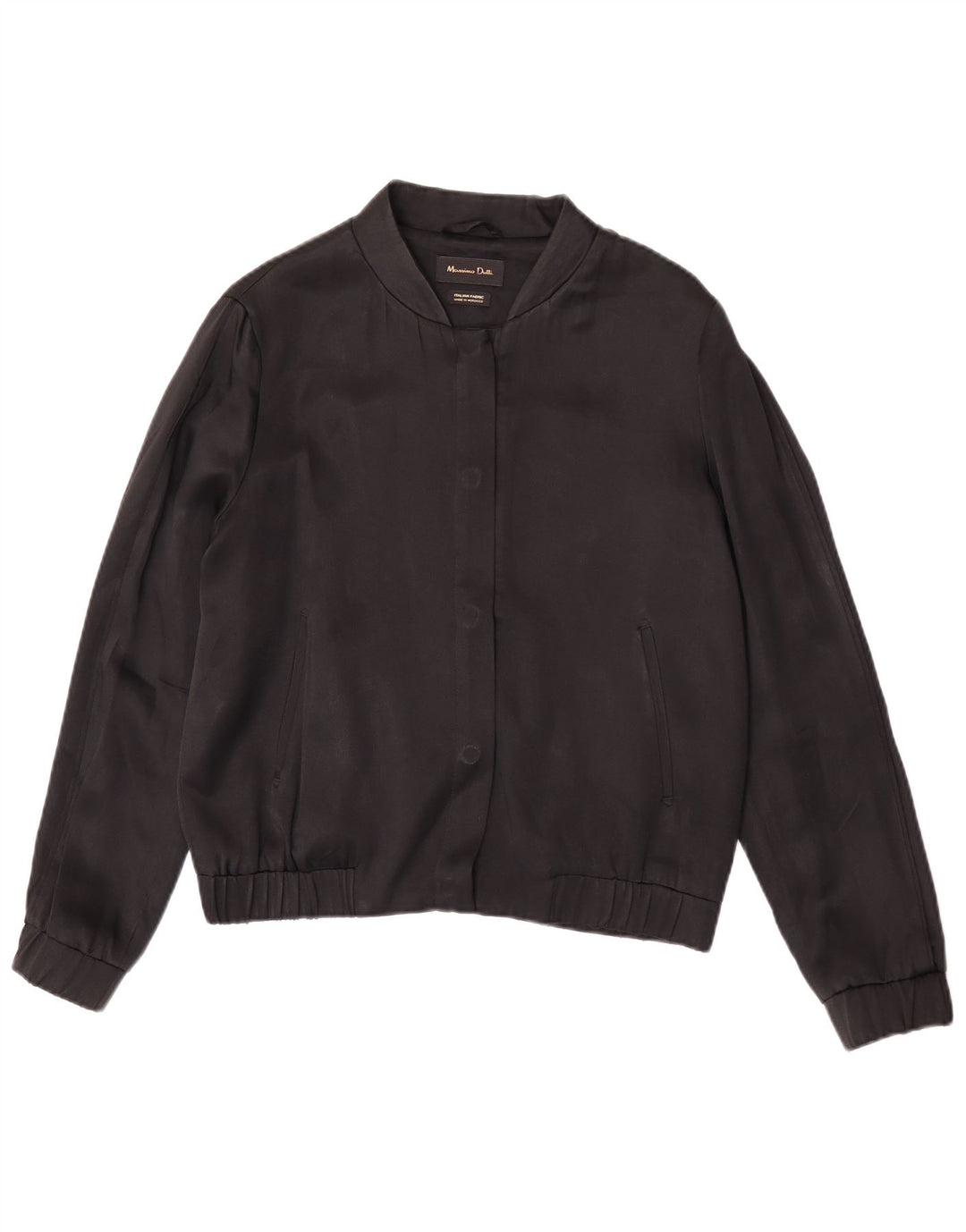 Massimo Dutti Damen Bomberjacke UK 38 Mittelschwarzes Acetat
