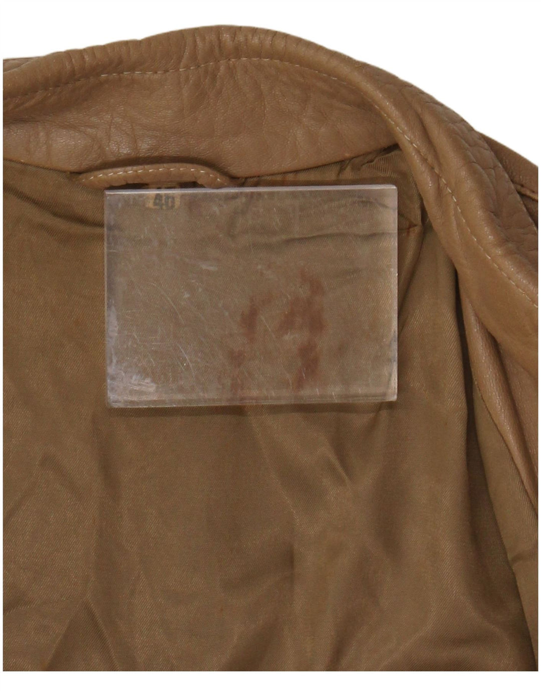 VINTAGE Damen Lederjacke IT 46 Large Braun