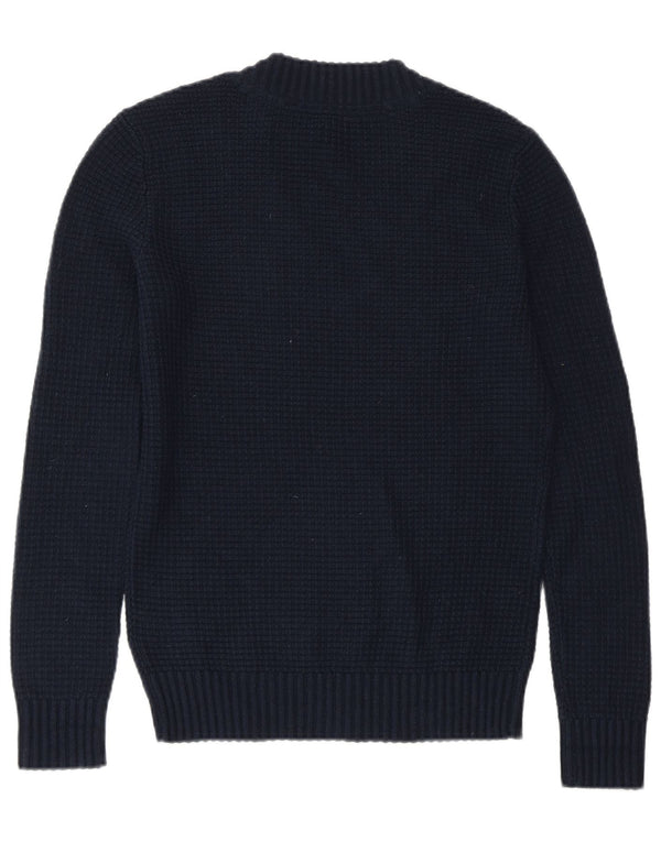 TOMMY HILFIGER Herren-Pullover mit V-Ausschnitt, Größe S, marineblaue Baumwolle