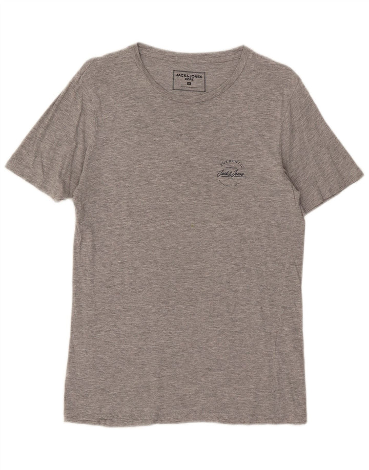 Jack & Jones Herren-T-Shirt-Oberteil, klein, grau gefleckte Baumwolle