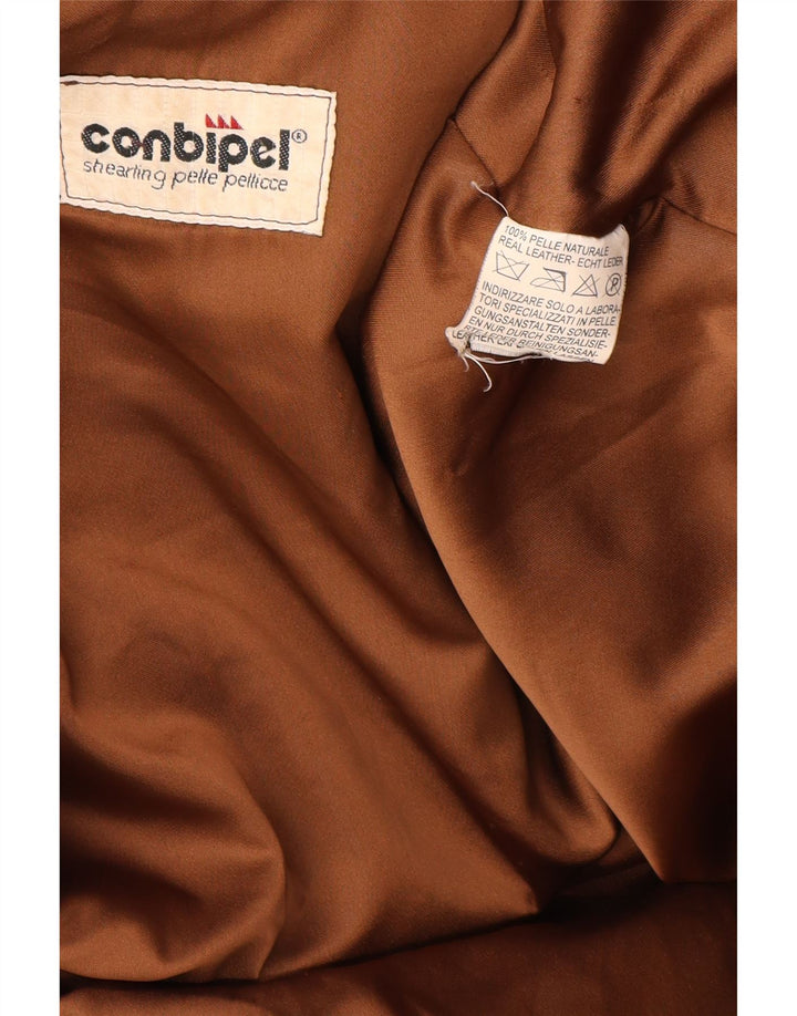 Conbipel Damen Ledermantel UK 14 Großes braunes Leder