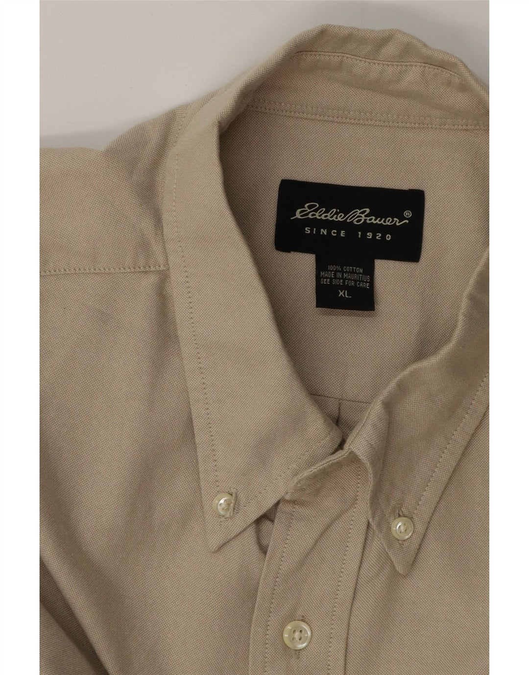 EDDIE BAUER Herrenhemd XL Beige Baumwolle