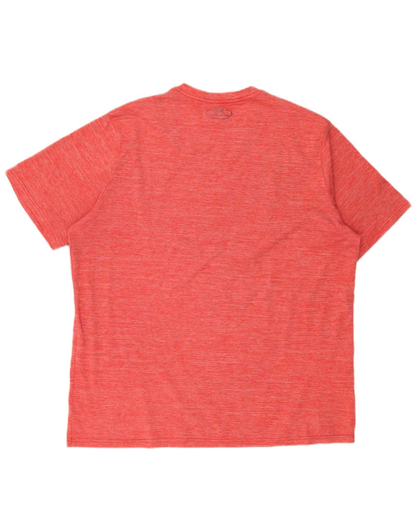 Under Armour Herren Heat Gear T-Shirt Top 2XL Rot geflecktes Polyester
