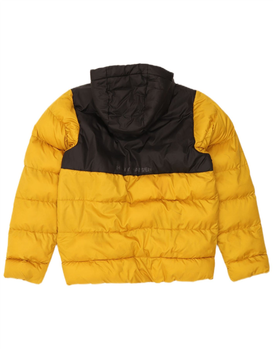 Helly Hansen Wattierte Jacke mit Kapuze für Jungen, 13–14 Jahre, gelbes Farbblockdesign