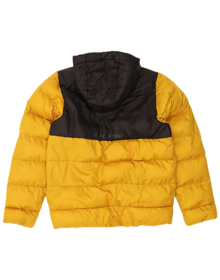 Helly Hansen Wattierte Jacke mit Kapuze für Jungen, 13–14 Jahre, gelbes Farbblockdesign