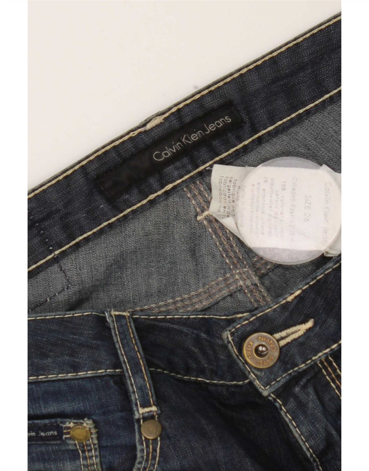 Calvin Klein Damen Slim Jeans W26 L33 Blaue Baumwolle