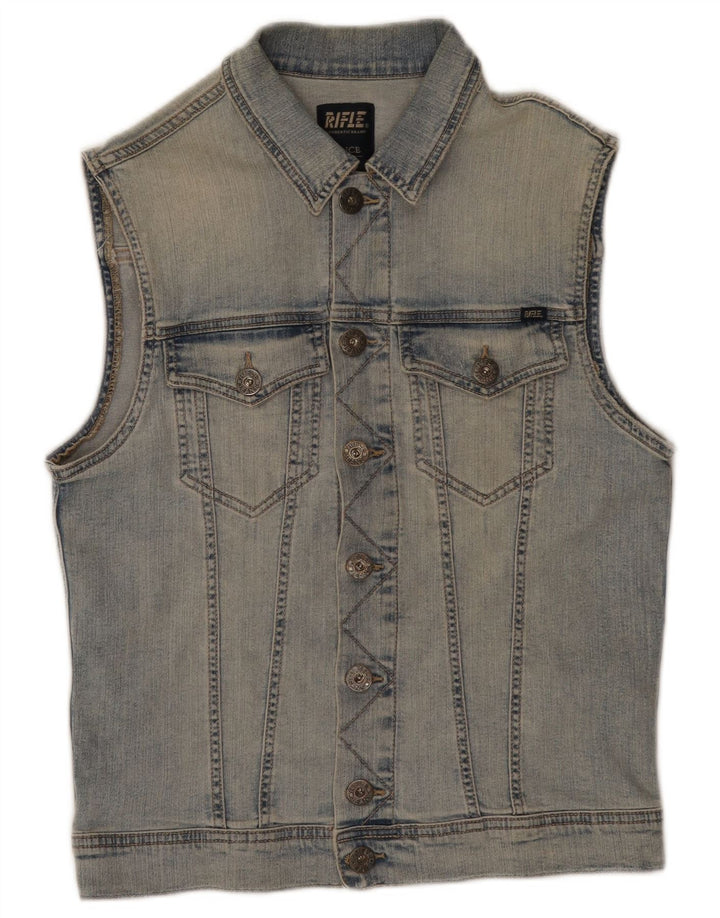 Rifle Herren-Jeansweste, UK 38, mittelblaue Baumwolle