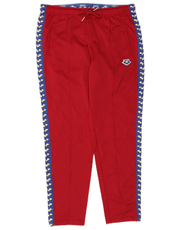 ARENA Mens Graphic Tracksuit Trousers Medium Red Colourblock
