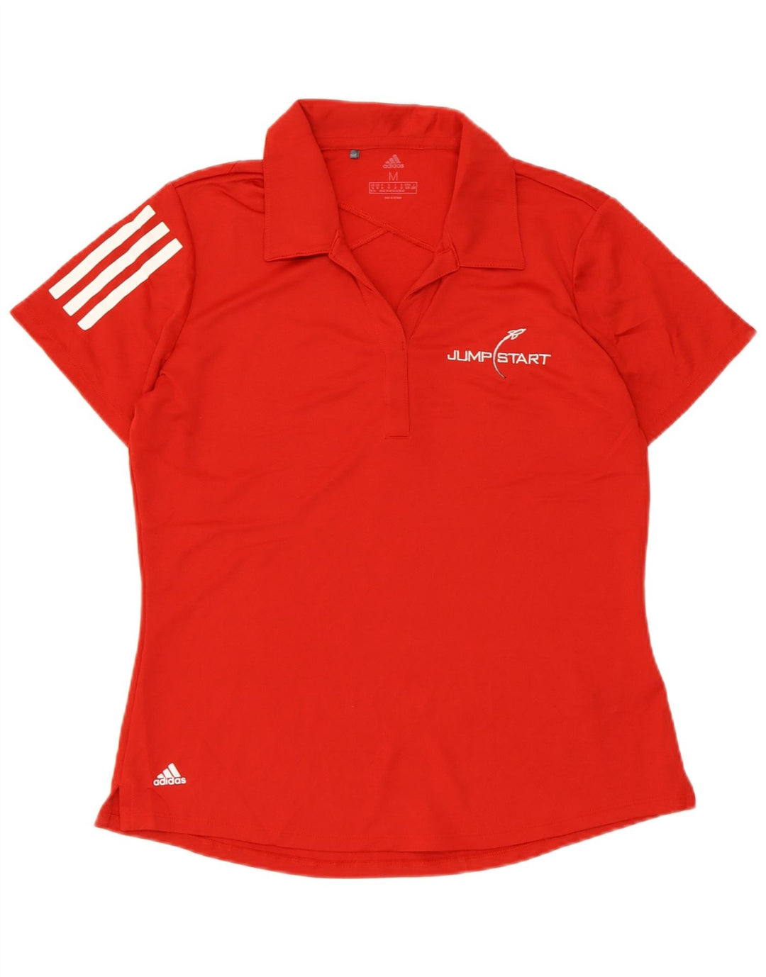 ADIDAS Damen Poloshirt UK 12/14 Mittelrotes Polyester