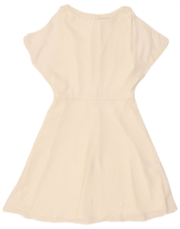 Reiss Damen A-Linien-Kleid UK 10 Small Off White Polyester