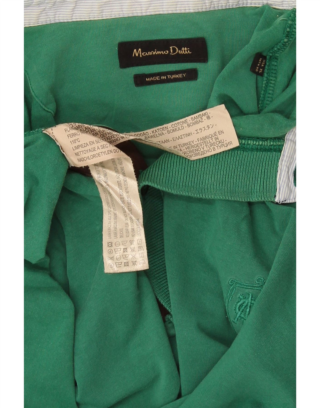 Massimo Dutti Herren Poloshirt XL Grüne Baumwolle