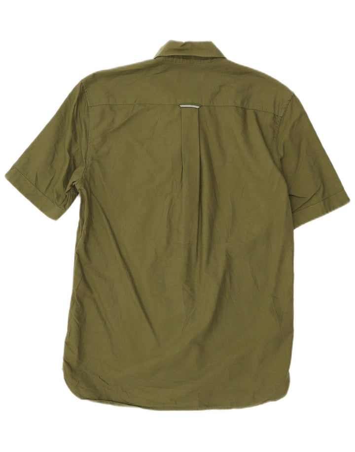 Fred Perry Herren Kurzarmhemd XS Grüne Baumwolle